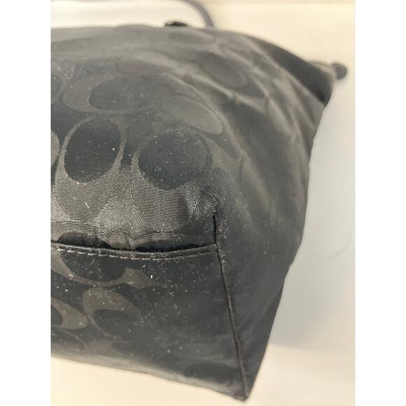 COACH 33475 BLACK NYLON SIGNATURE PRINT WOMENS SHOULDER BAG - Picture 8 of 16